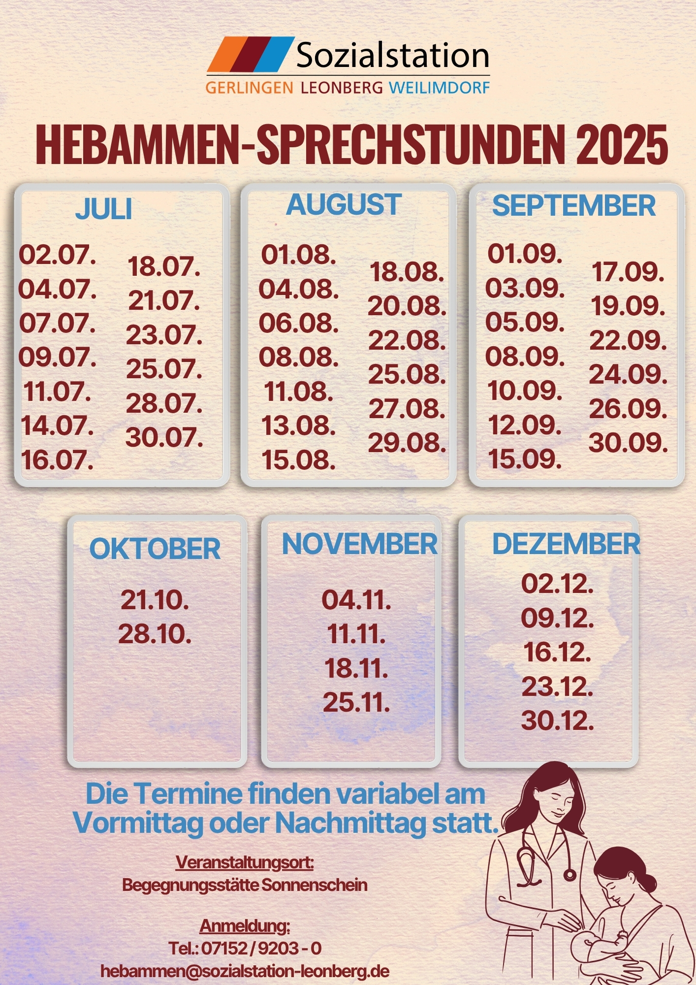 Hebammen Sprechstunden Jul.Dez